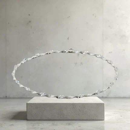 Ασημένια Στέφανα Γάμου με Κρύσταλλα – Elegant Χειροποίητο Σχέδιο