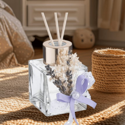 Μπομπονιέρα Γάμου Αρωματικό Χώρου με Γυάλινο Μπουκαλάκι